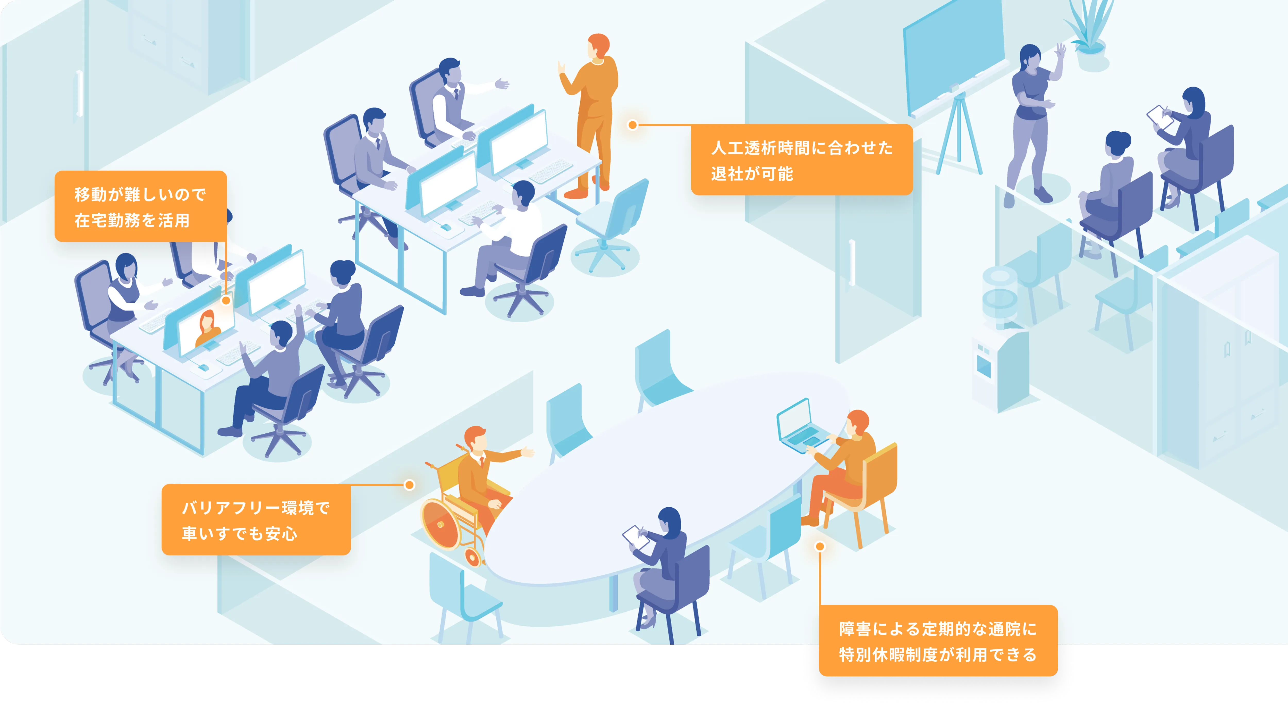広島情報シンフォニーは、障害者と健常者が隔てなく働くIT企業です。